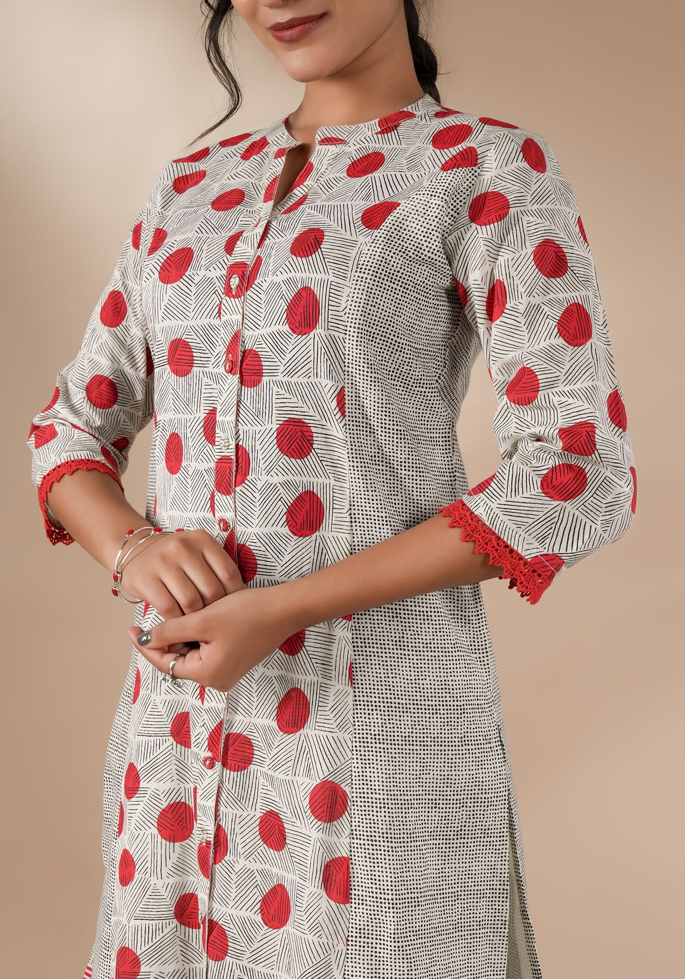 BINDU 3 PANEL KURTA WITH PLACKET