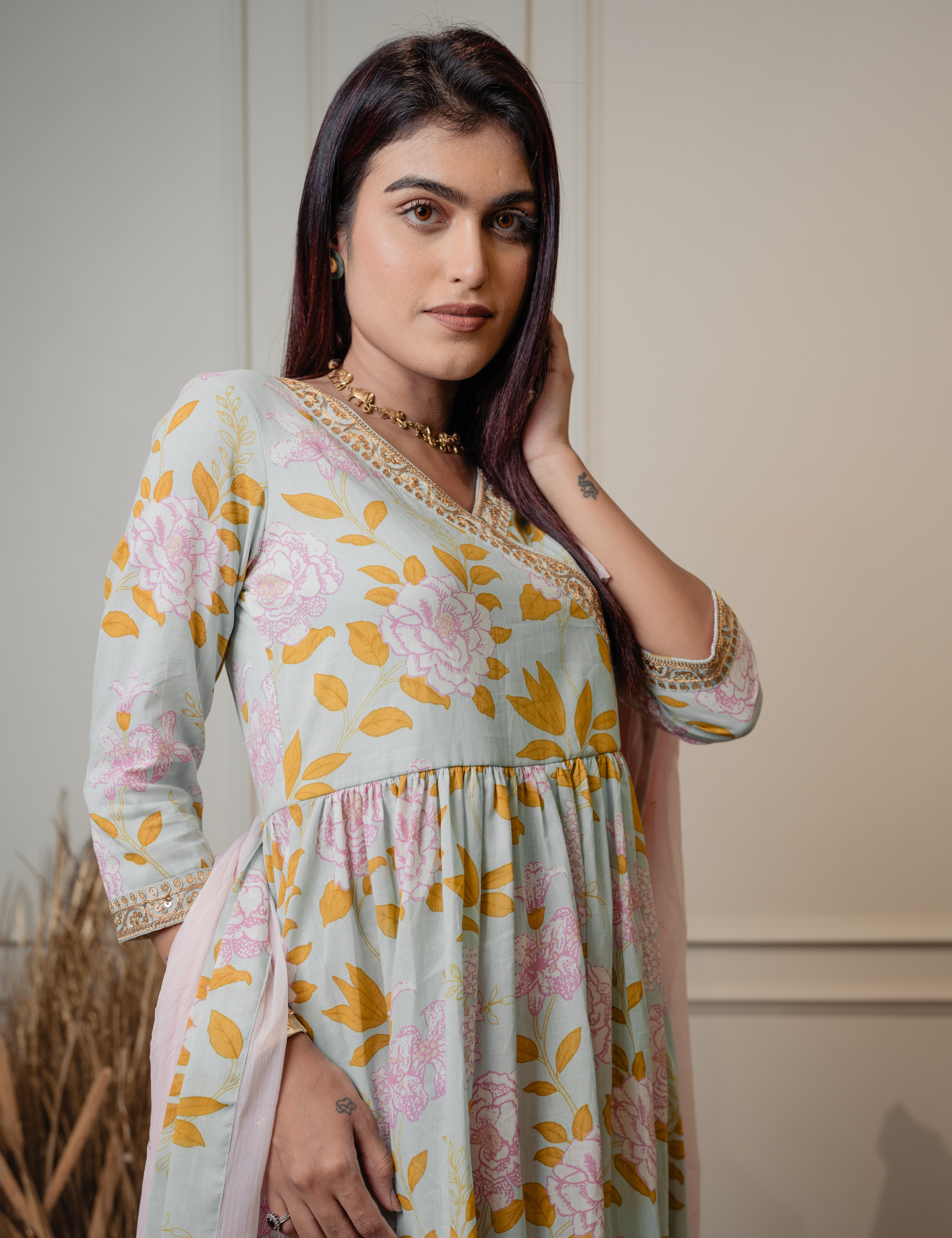 ANAITA 3 PC ANGRAKHA KURTA SET