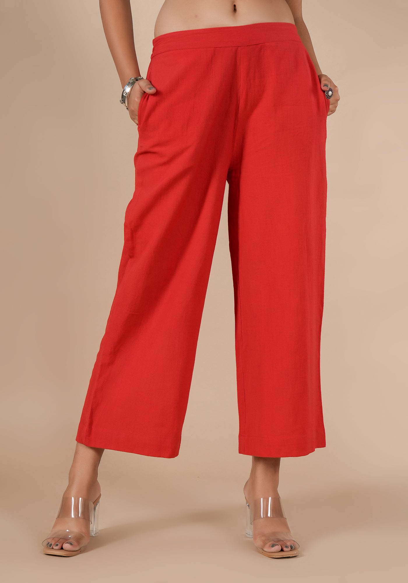 BINDU SOLID RED PANTS