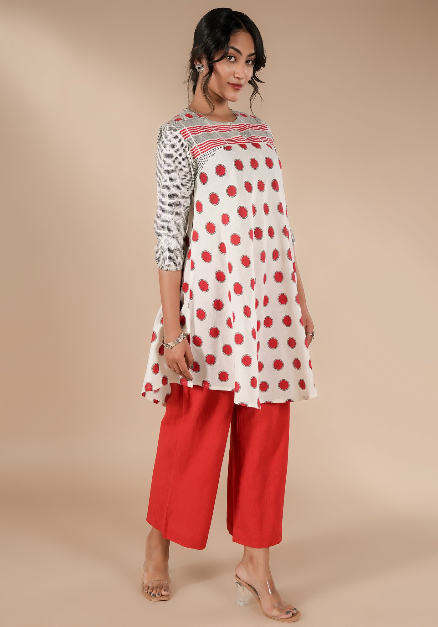 BINDU POLKA PRINT TUNIC