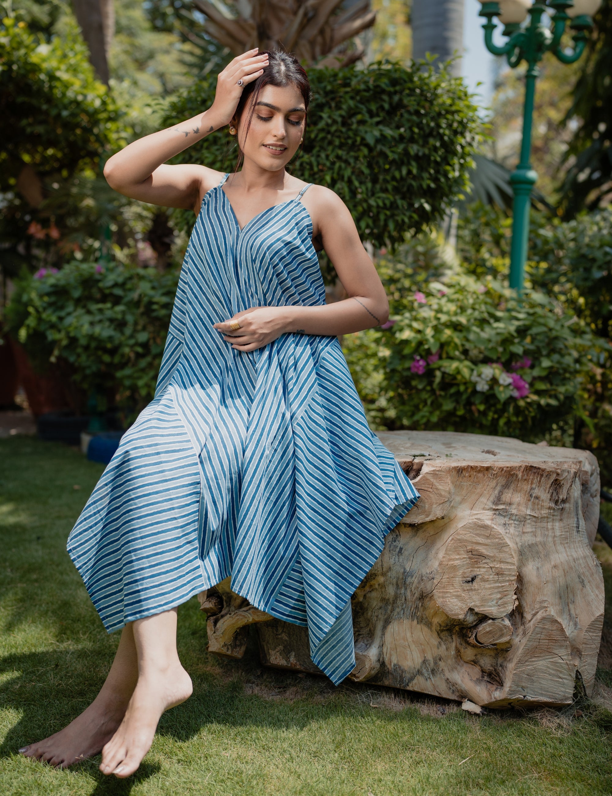 ANNE FUSION STRIPE DRESS