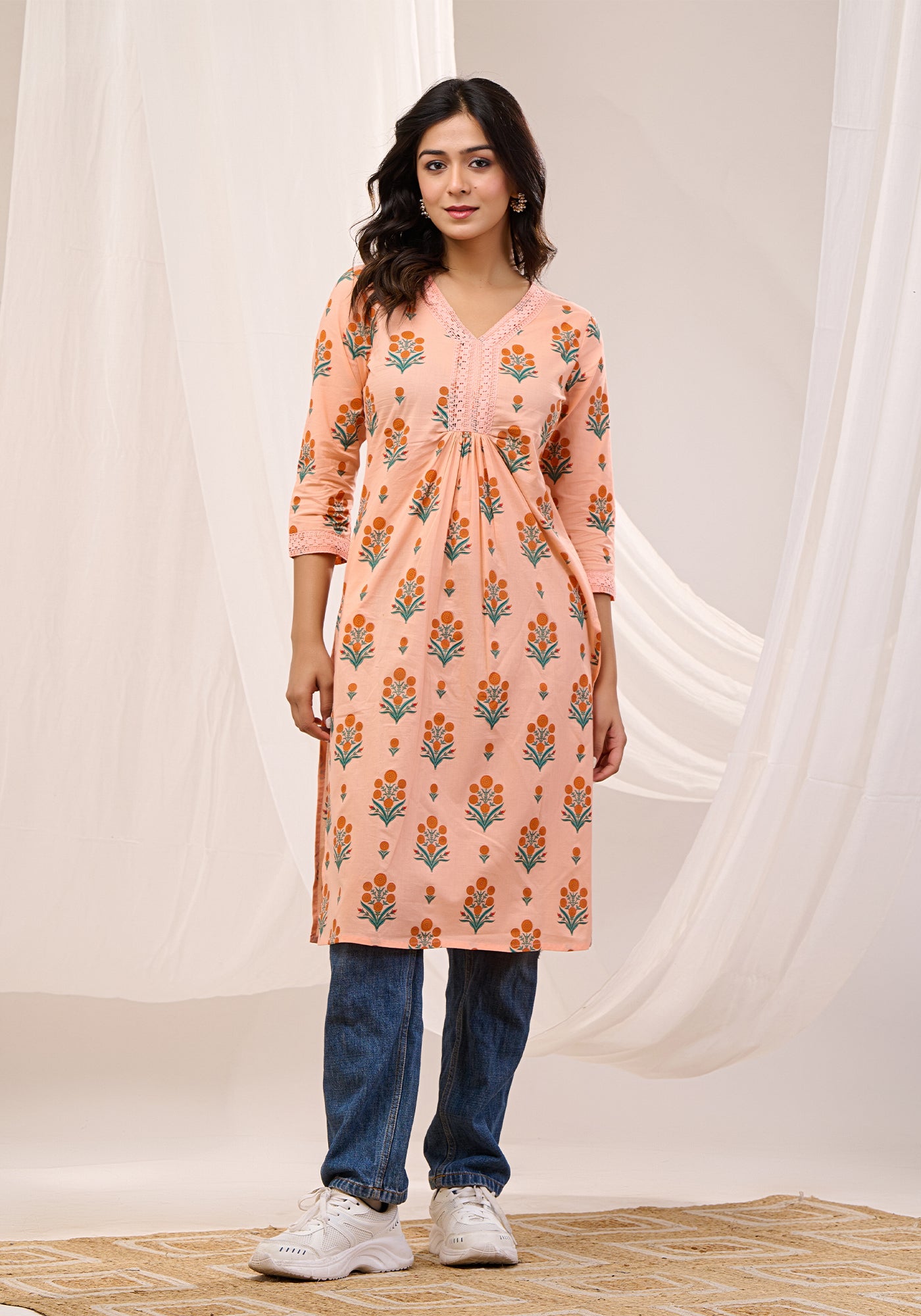 Peach Blossom Kurta