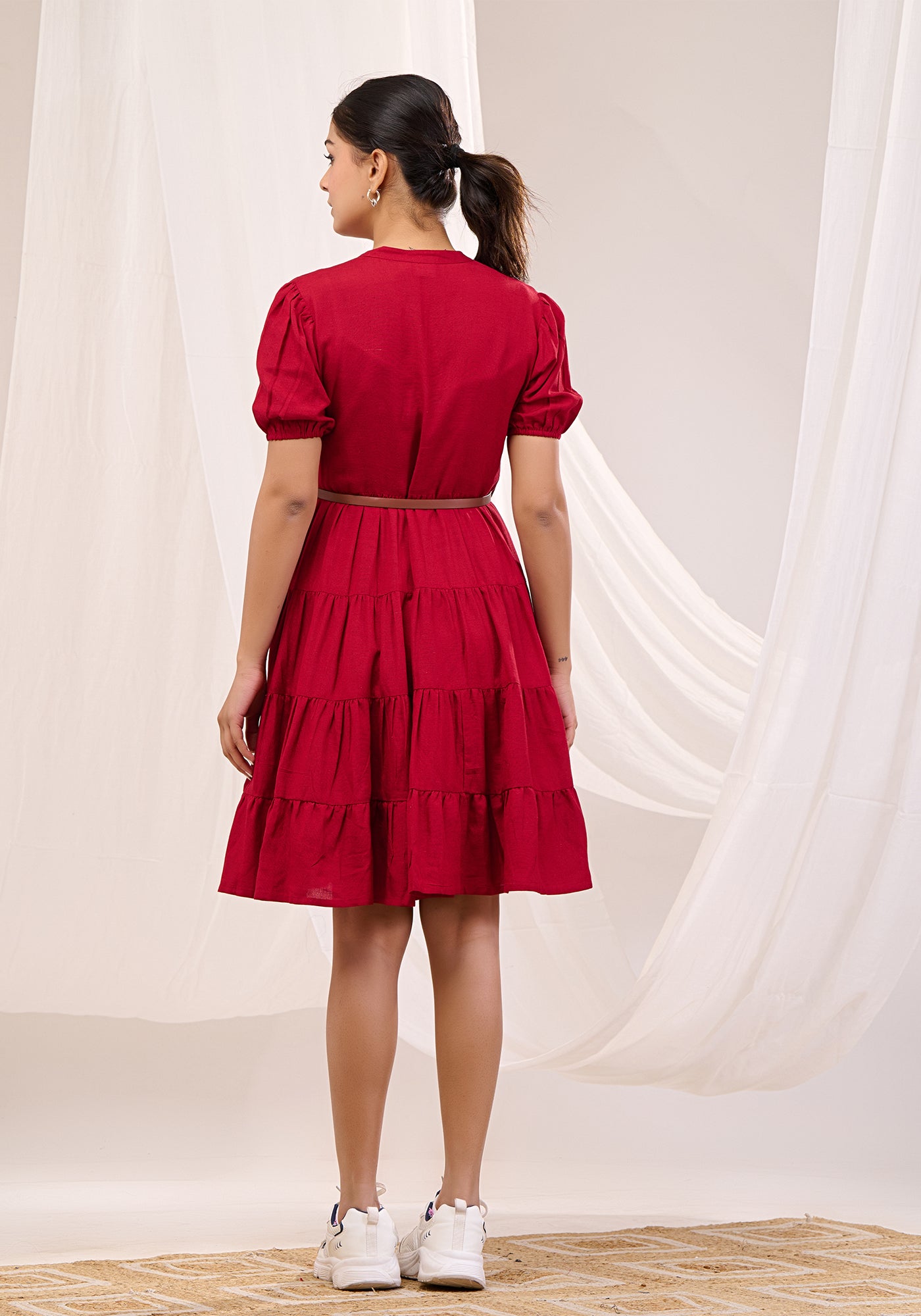 CRIMSON CASCADE DRESS