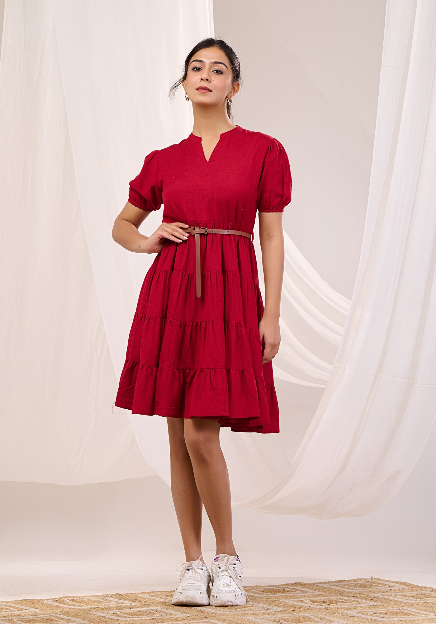 CRIMSON CASCADE DRESS