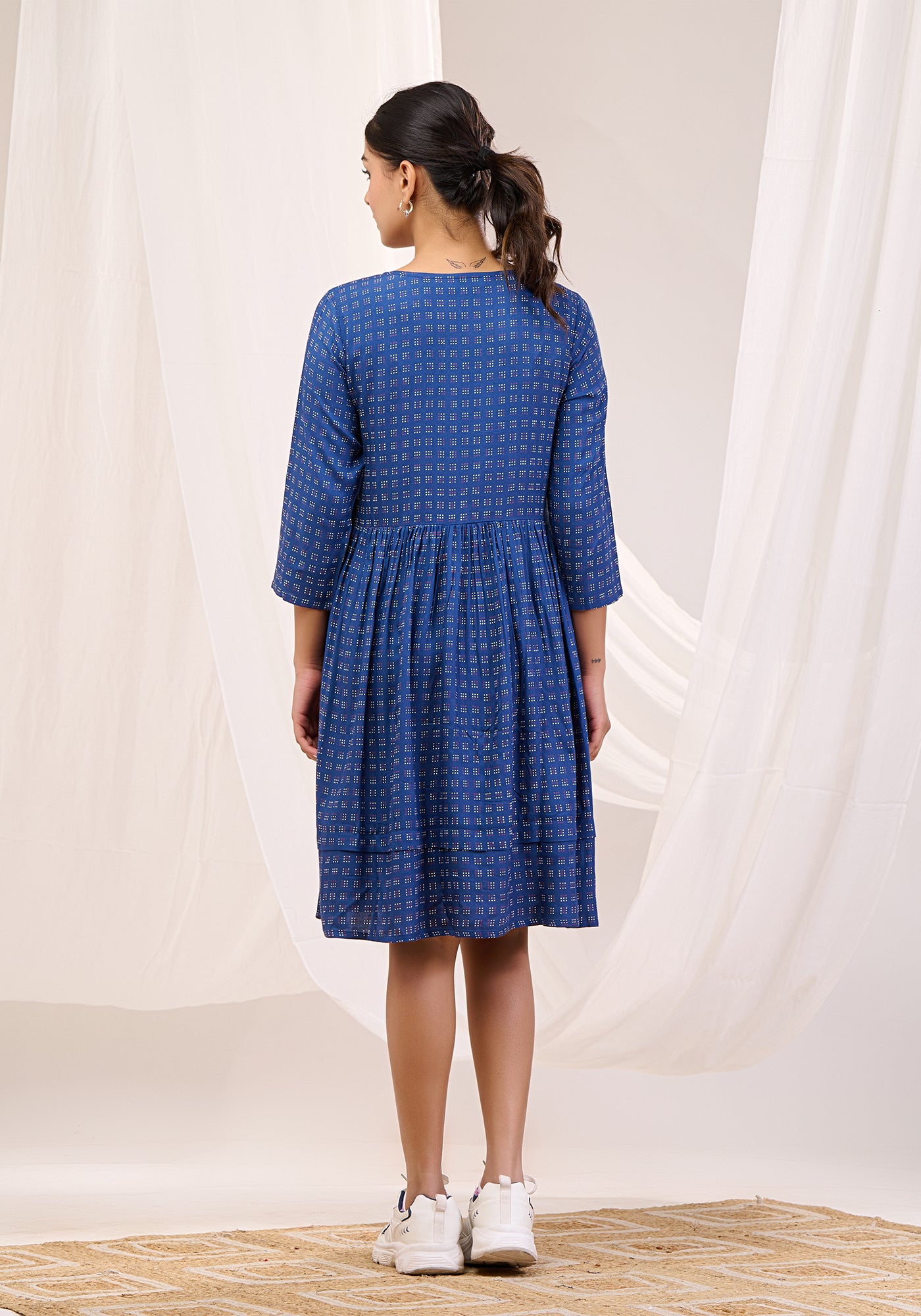 INDIGO CHARM SWING TUNIC DRESS