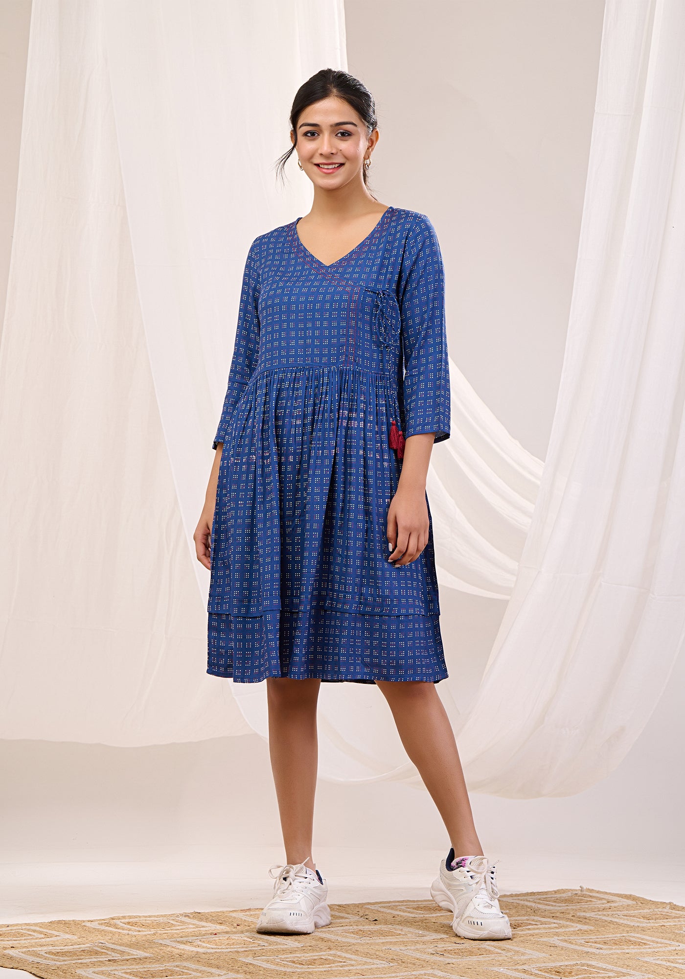 INDIGO CHARM SWING TUNIC DRESS