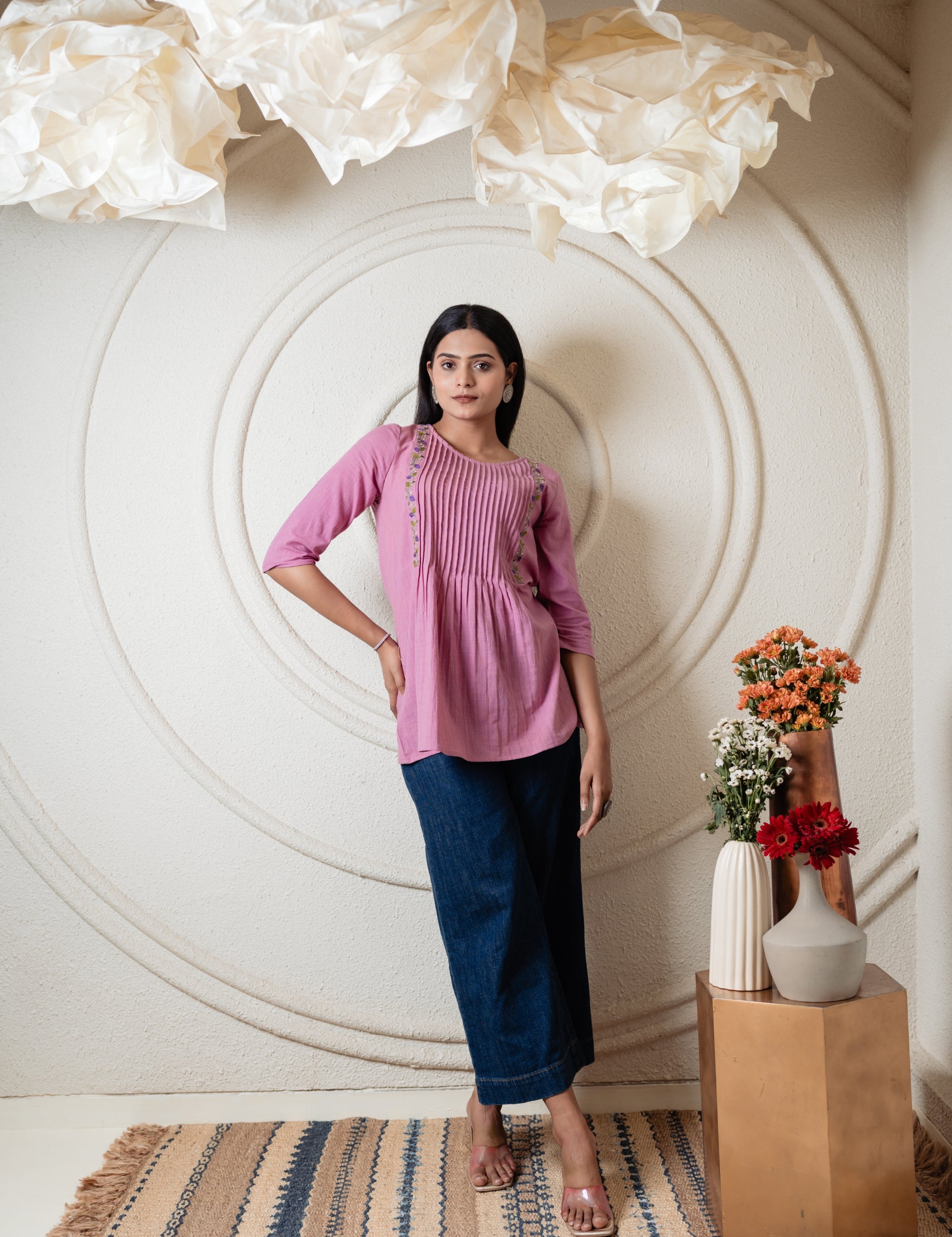 ILLA PLEATED ORCHID TUNIC
