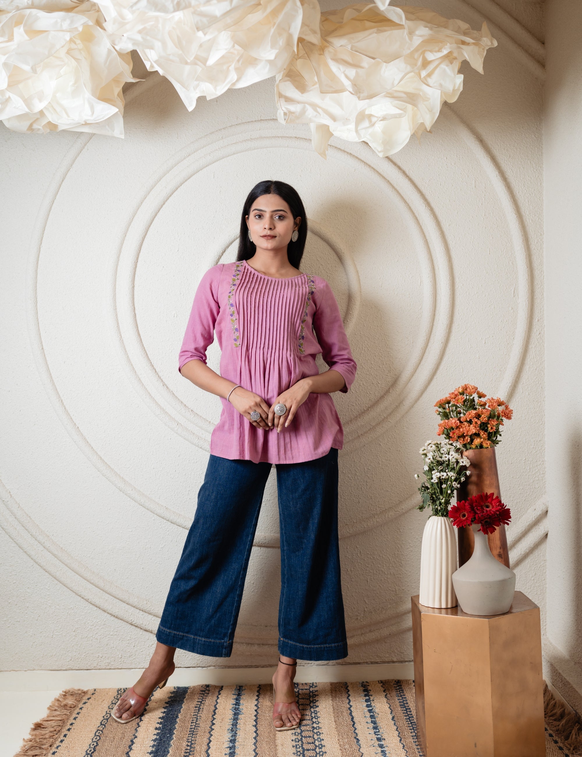 ILLA PLEATED ORCHID TUNIC
