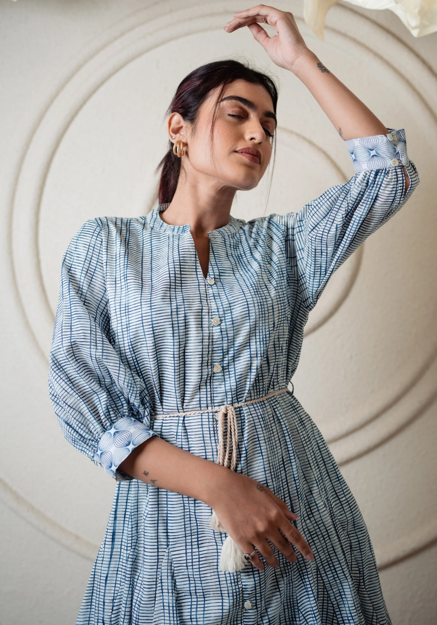 AVA DRESS WITH TIE UP BELT