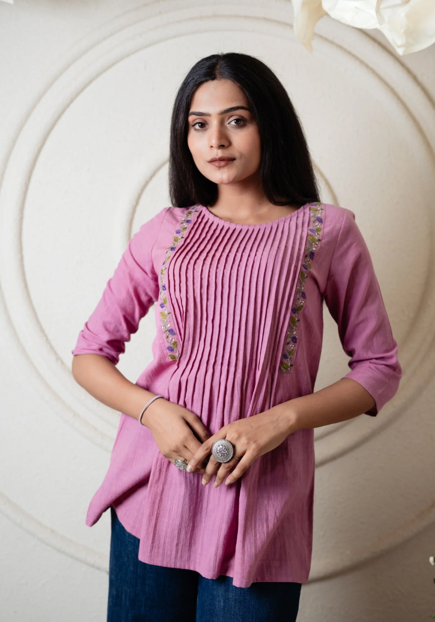 ILLA PLEATED ORCHID TUNIC