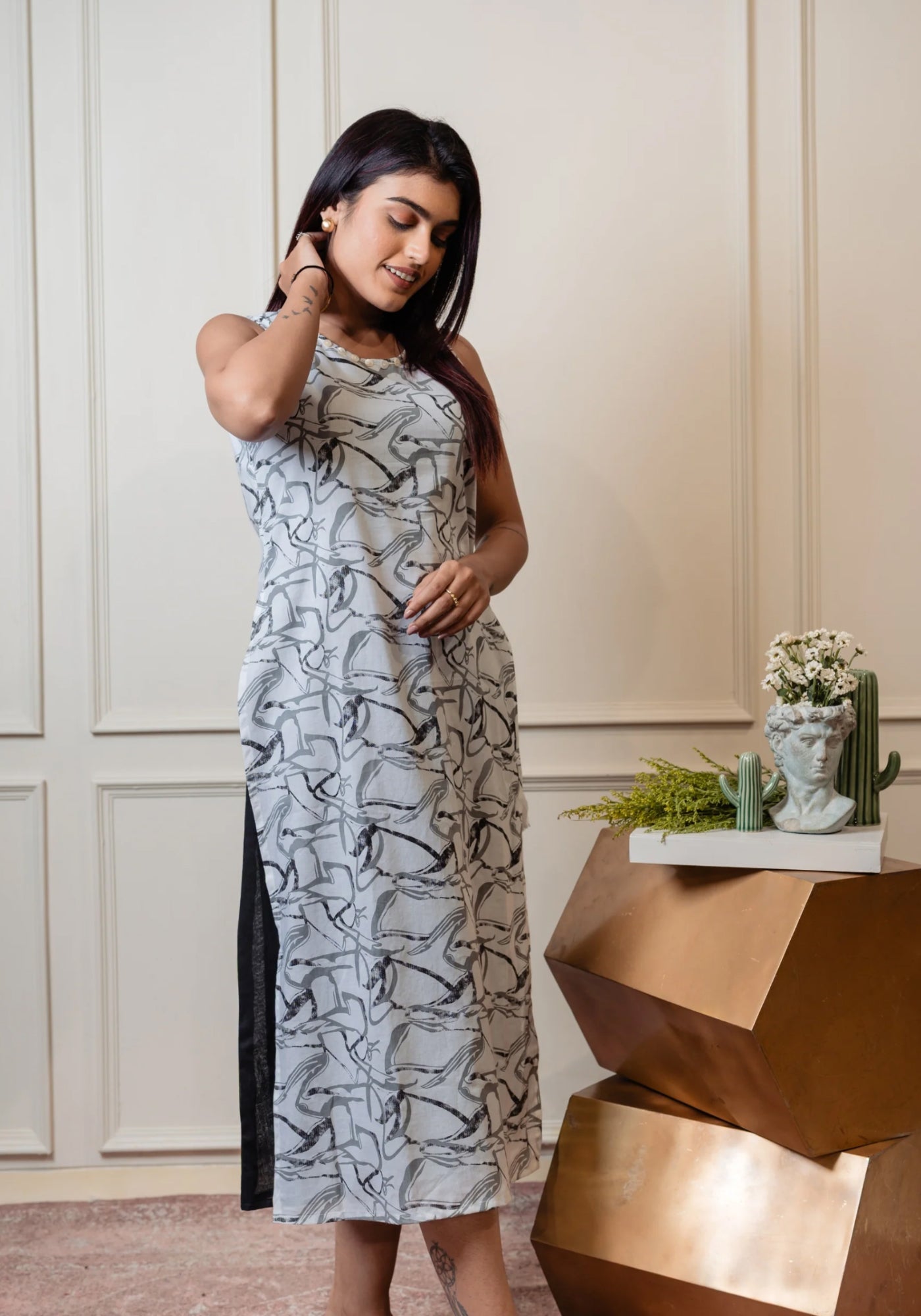 RAYA 2-LAYER PRINTED KURTA