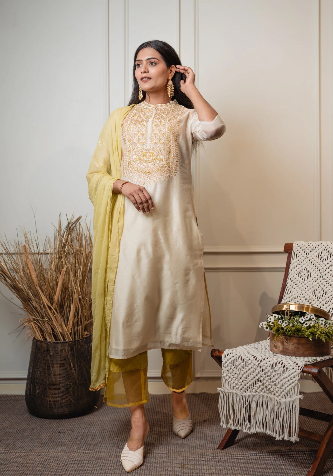 CHANDRIKA 3 PC KURTA SET GREEN COMBO