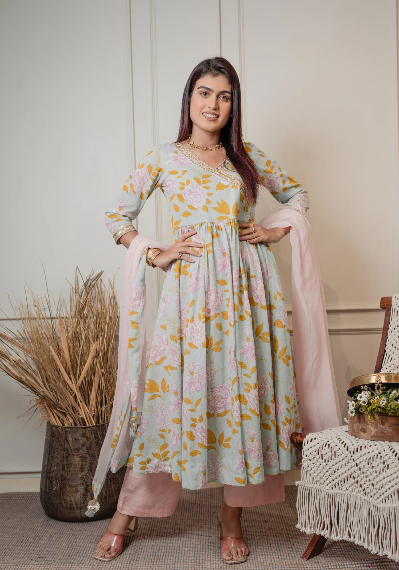 ANAITA 3 PC ANGRAKHA KURTA SET