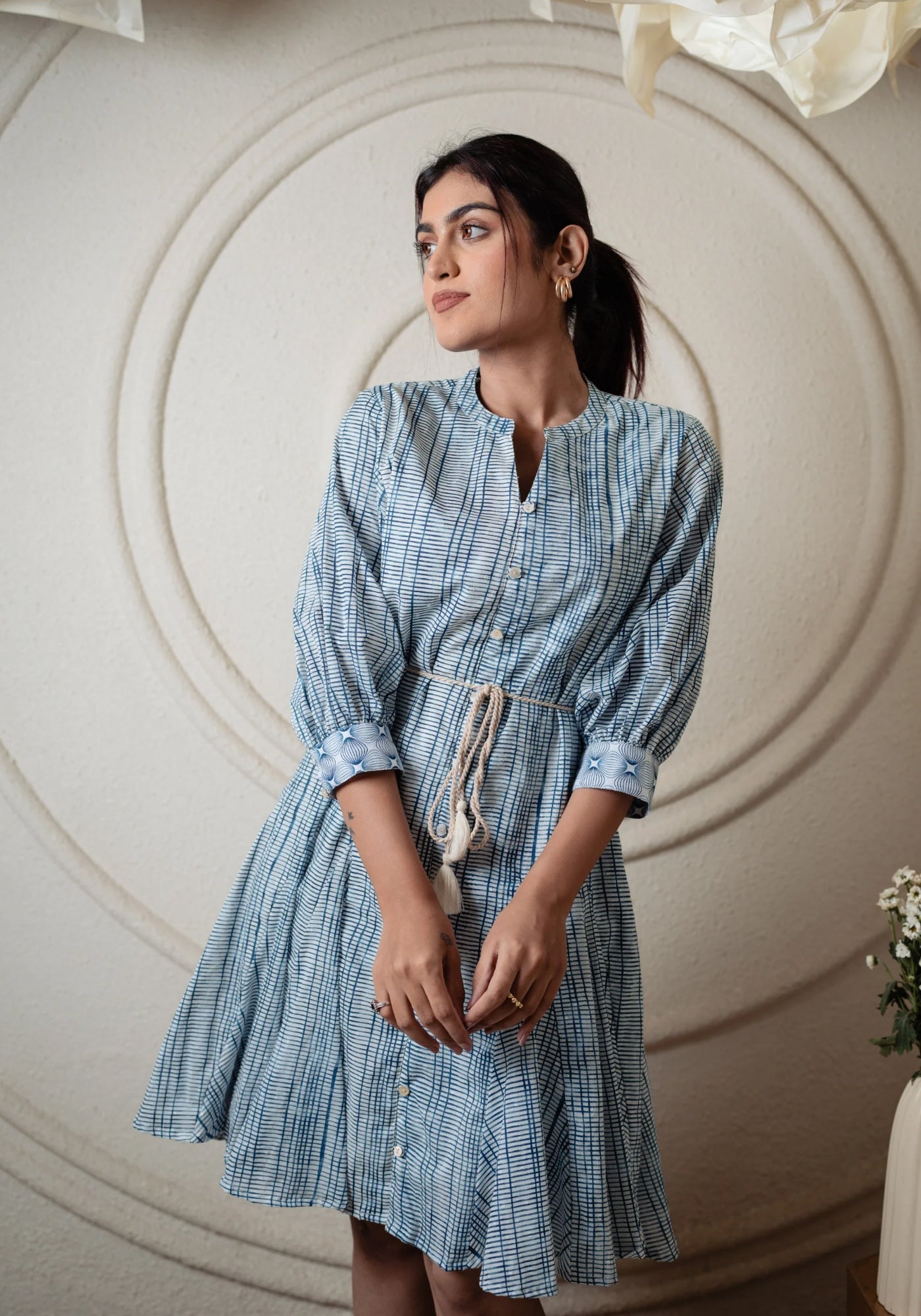 AVA DRESS WITH TIE UP BELT