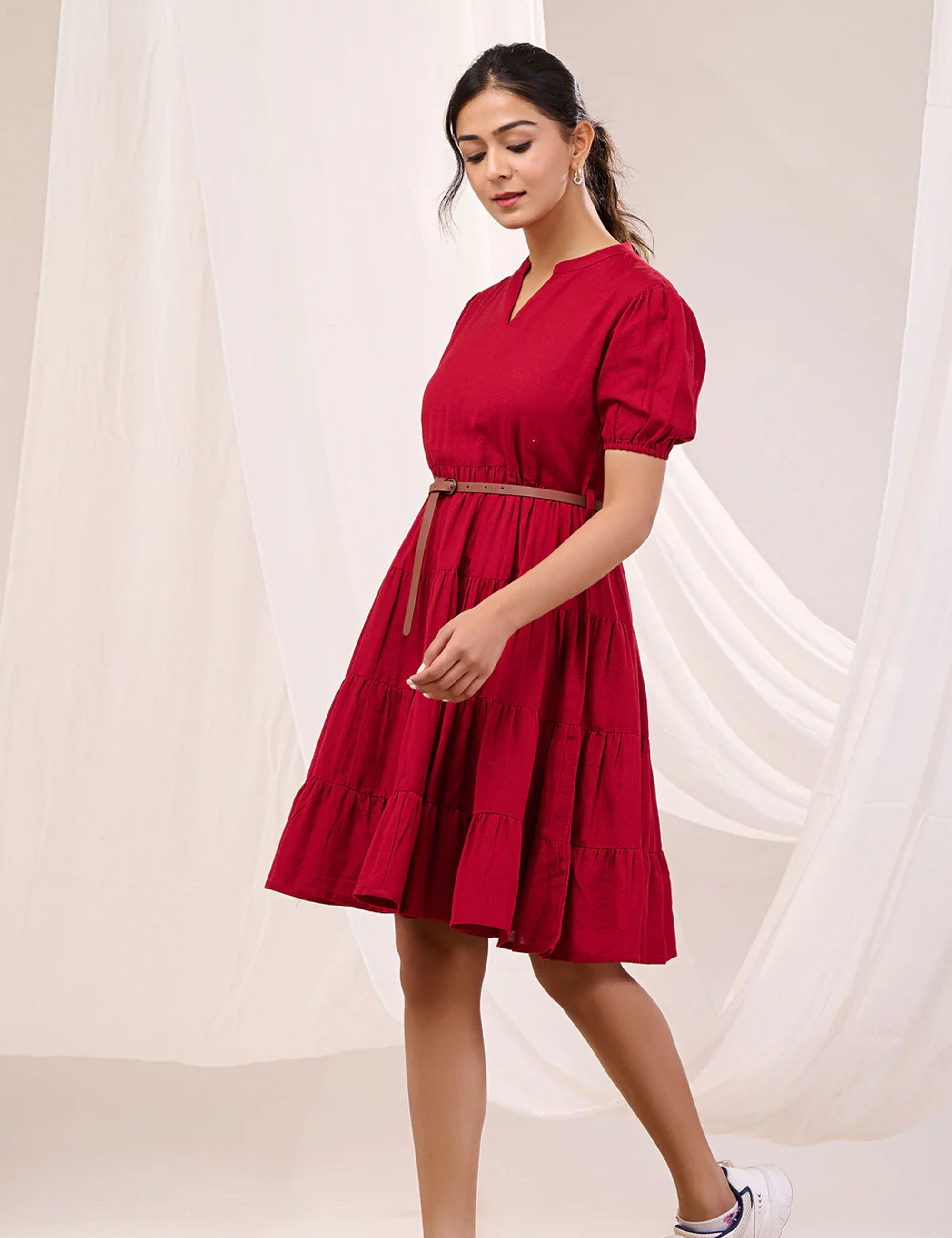 CRIMSON CASCADE DRESS