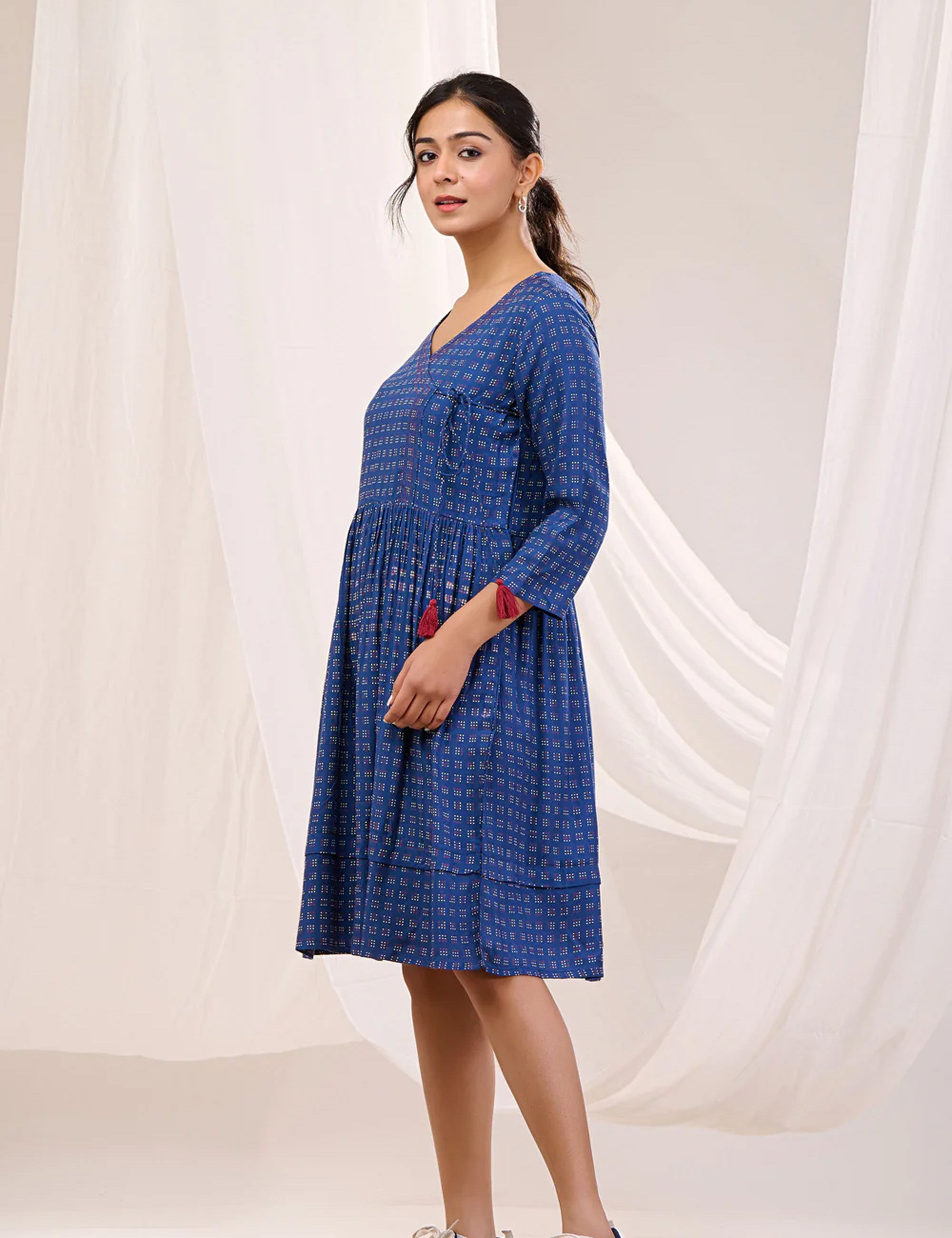 INDIGO CHARM SWING TUNIC DRESS