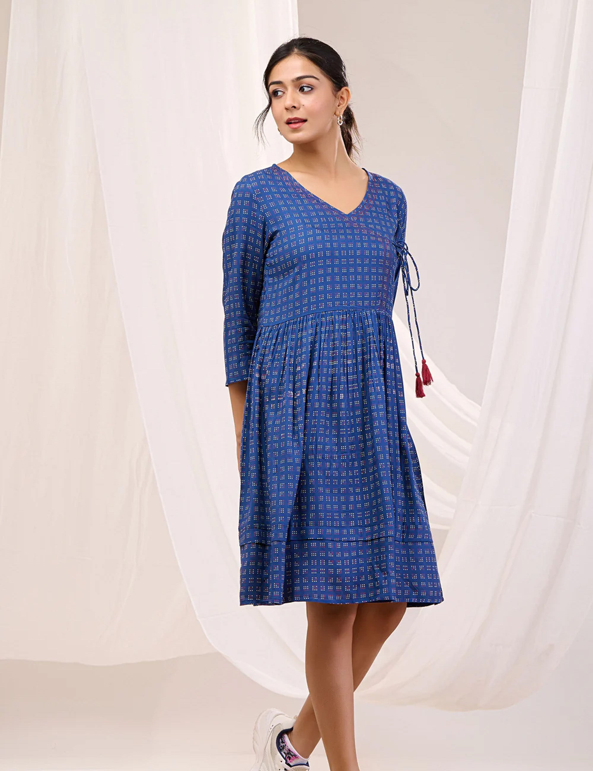 INDIGO CHARM SWING TUNIC DRESS
