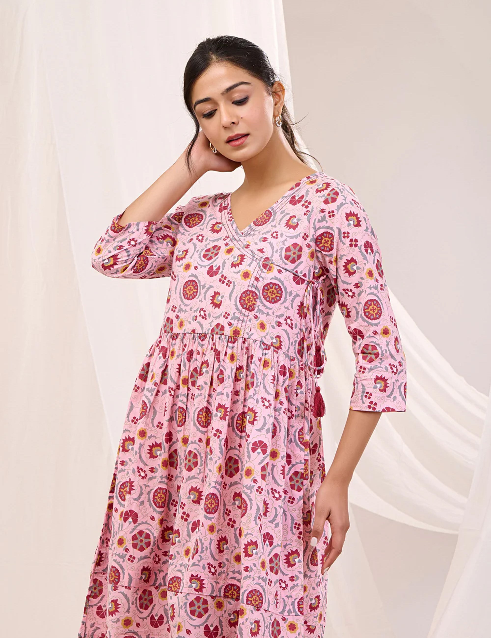 PINK BLOSSOM SWING TUNIC DRESS