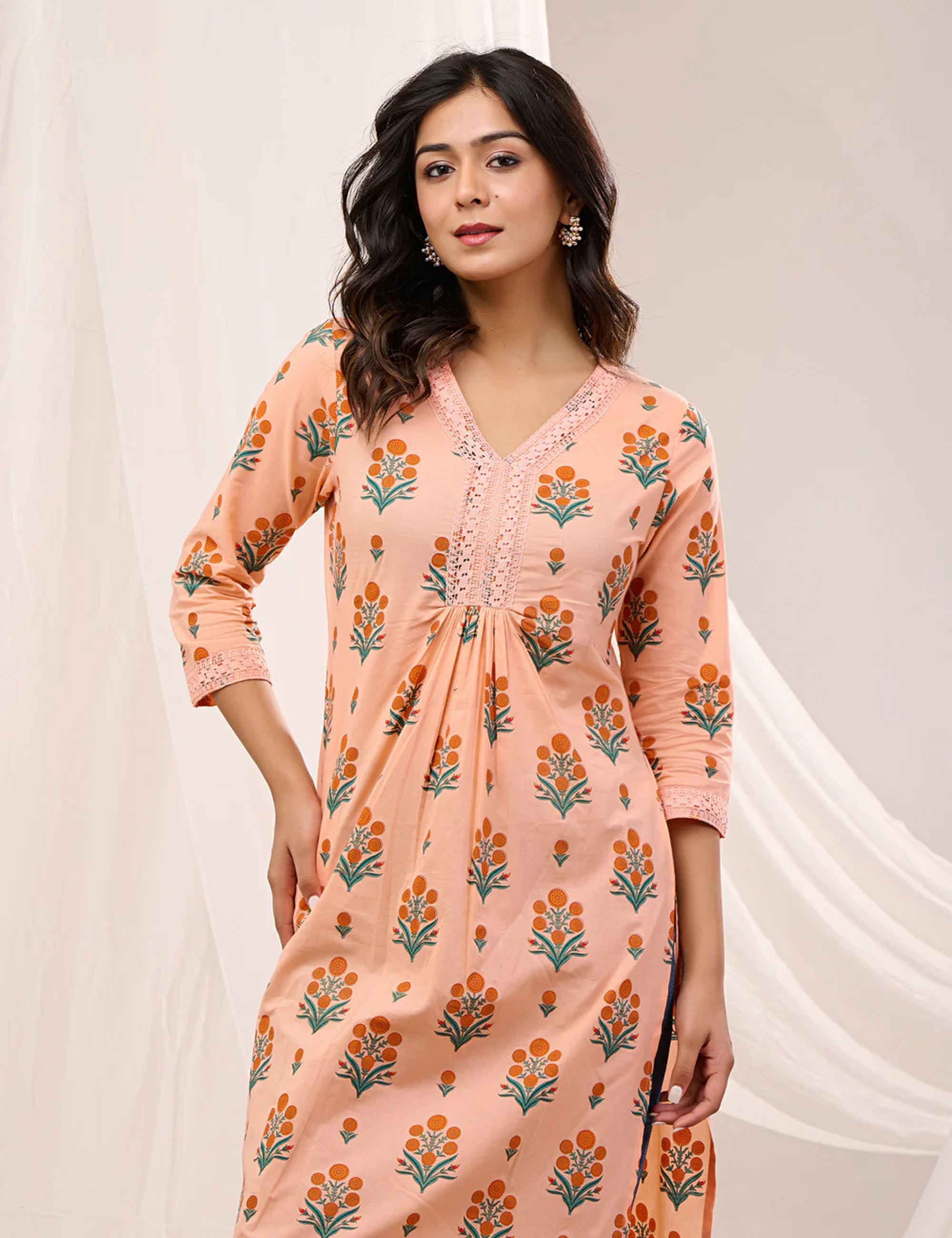 Peach Blossom Kurta