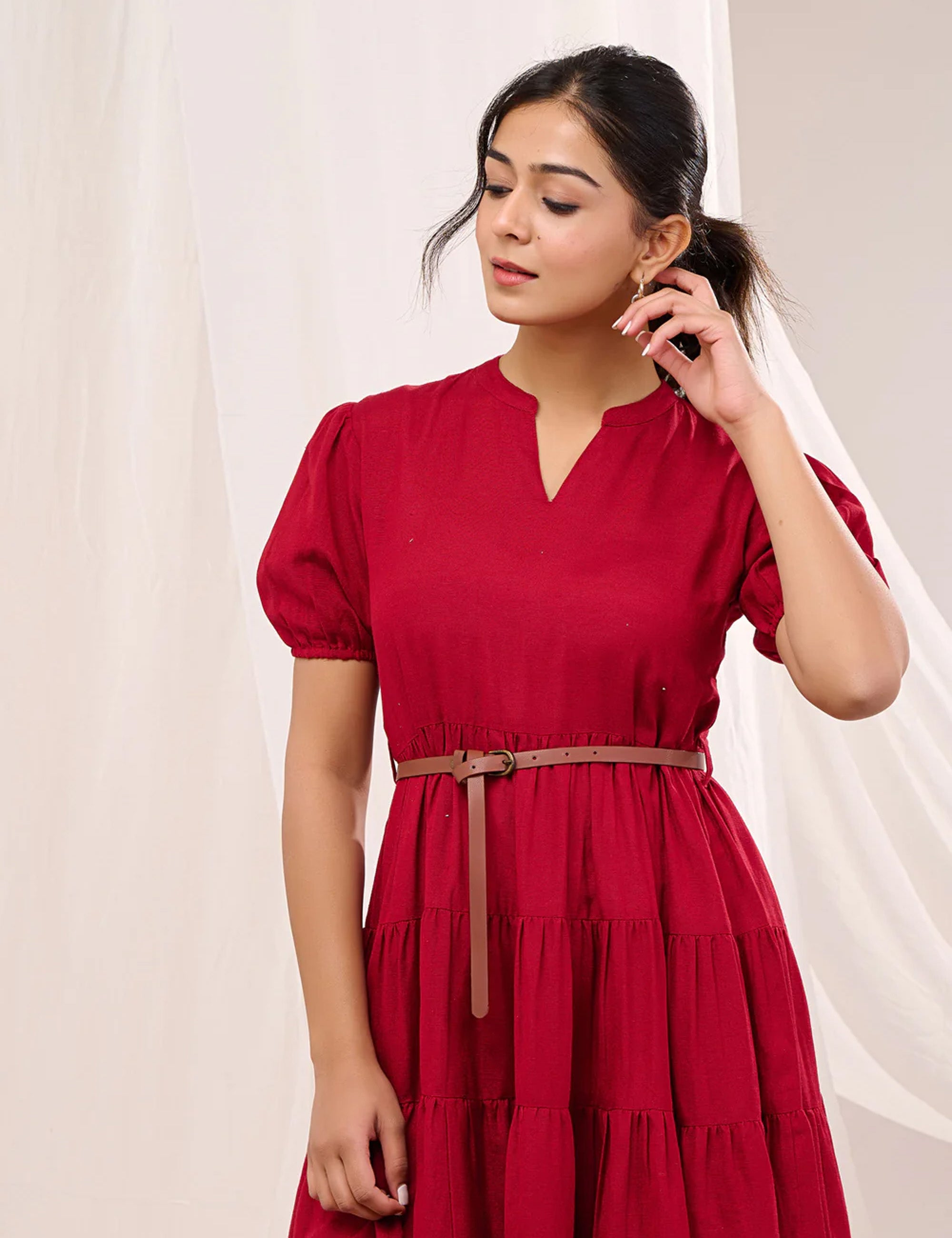CRIMSON CASCADE DRESS
