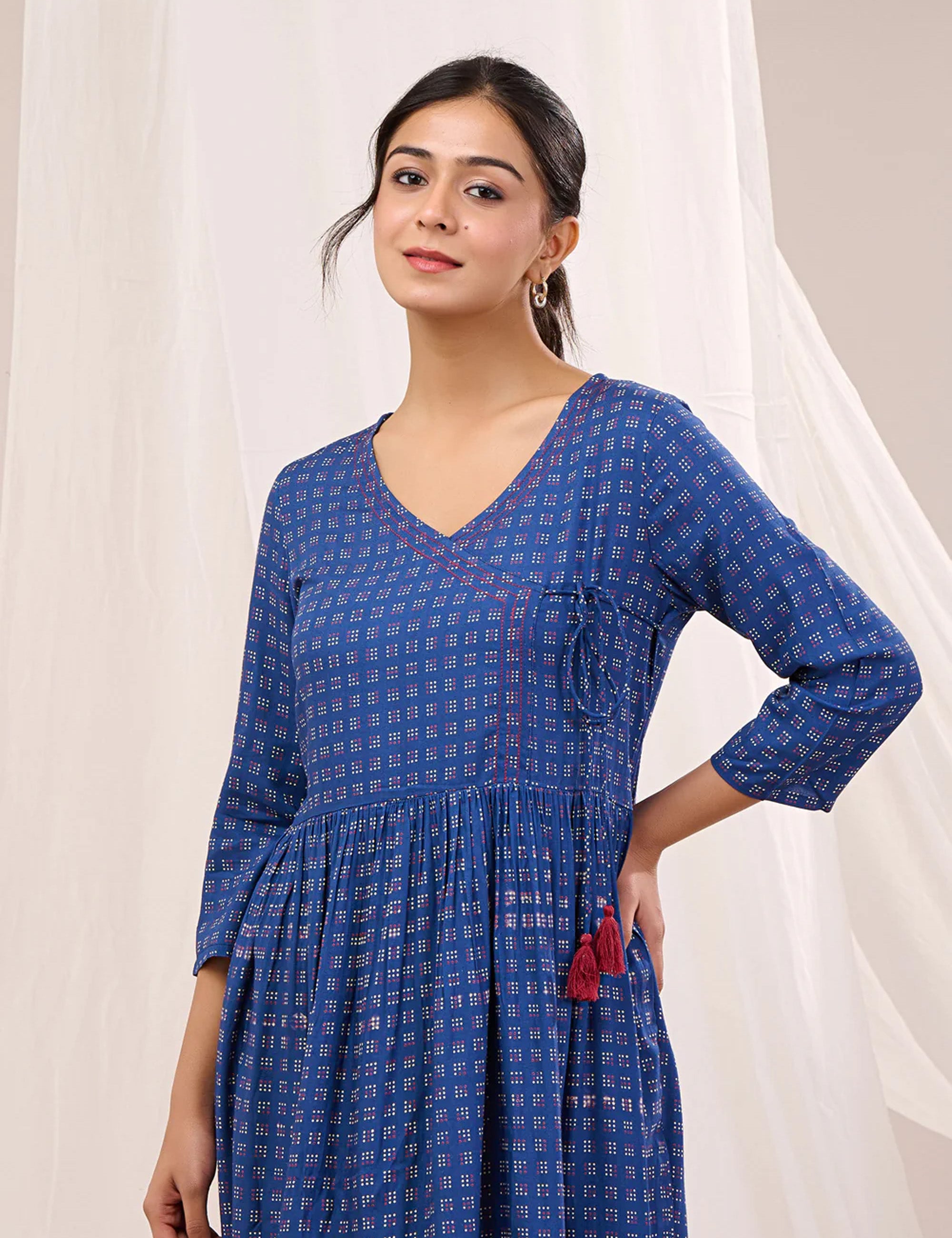 INDIGO CHARM SWING TUNIC DRESS