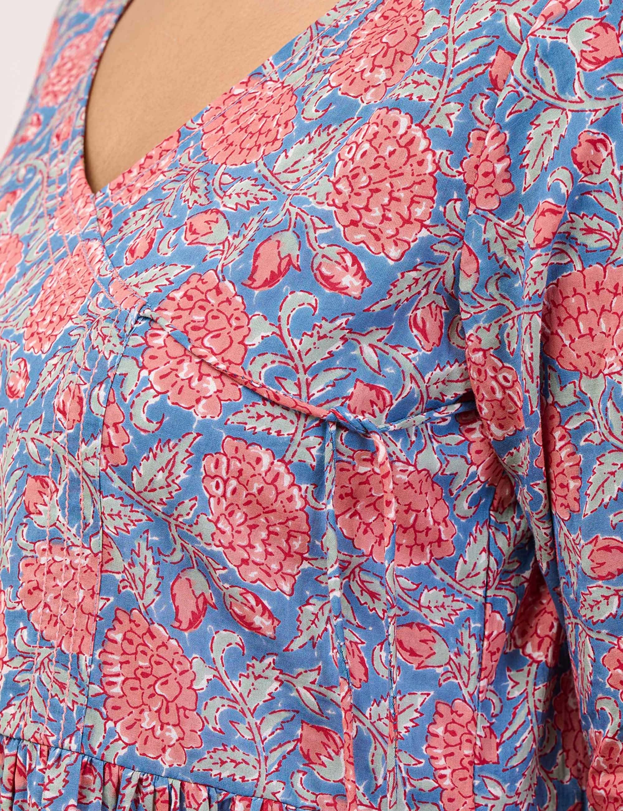 CORAL BLOOM SWING TUNIC DRESS