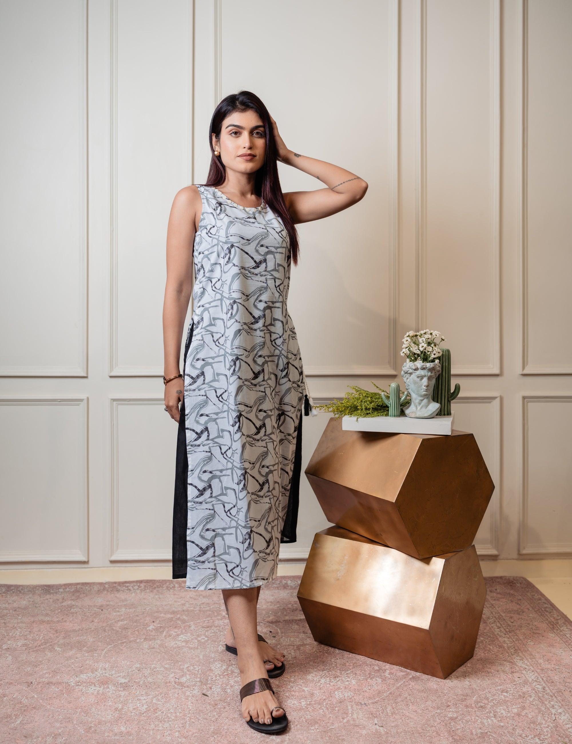 RAYA 2-LAYER PRINTED KURTA