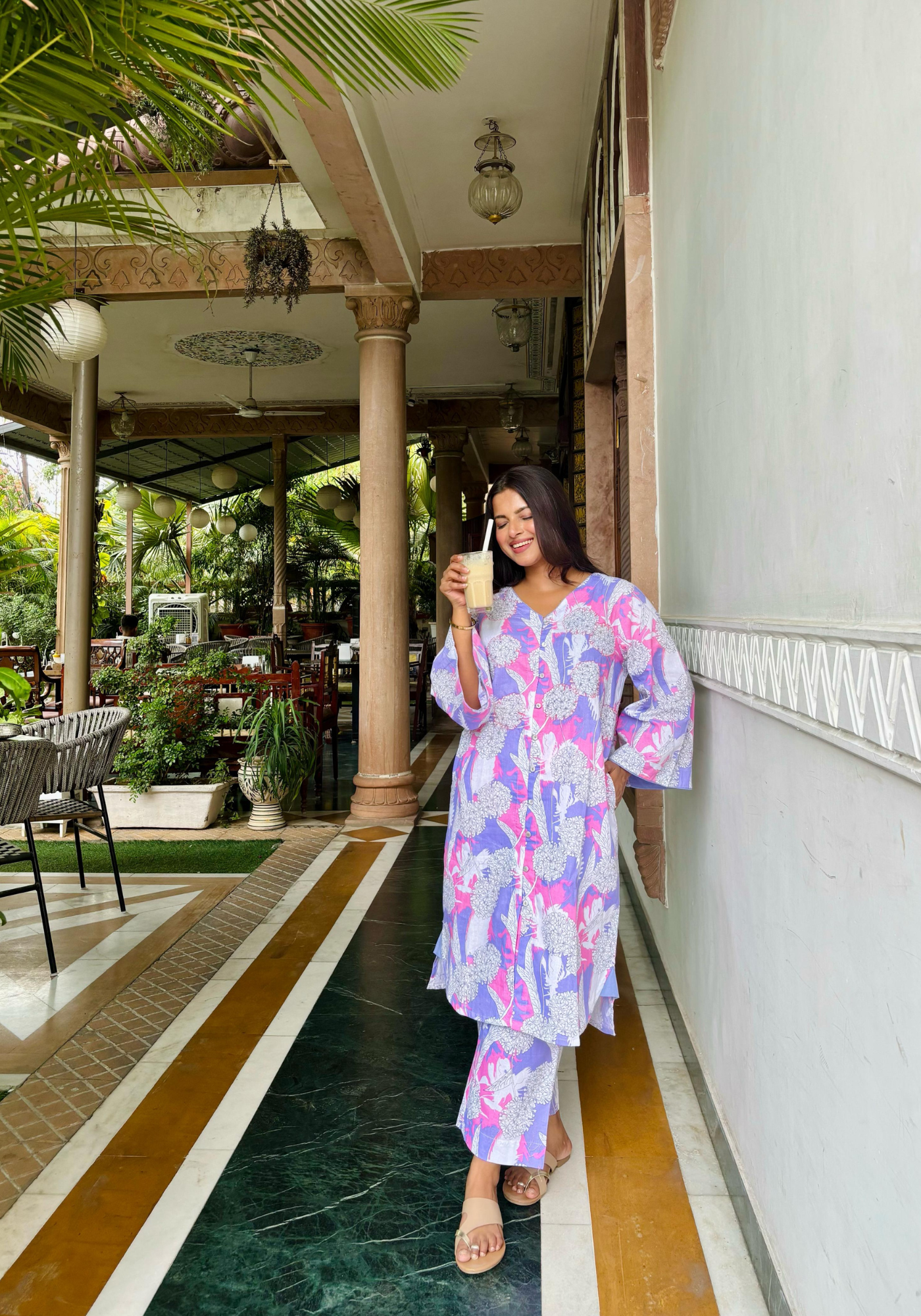 HARROZ PURPLE FLUER TUNIC