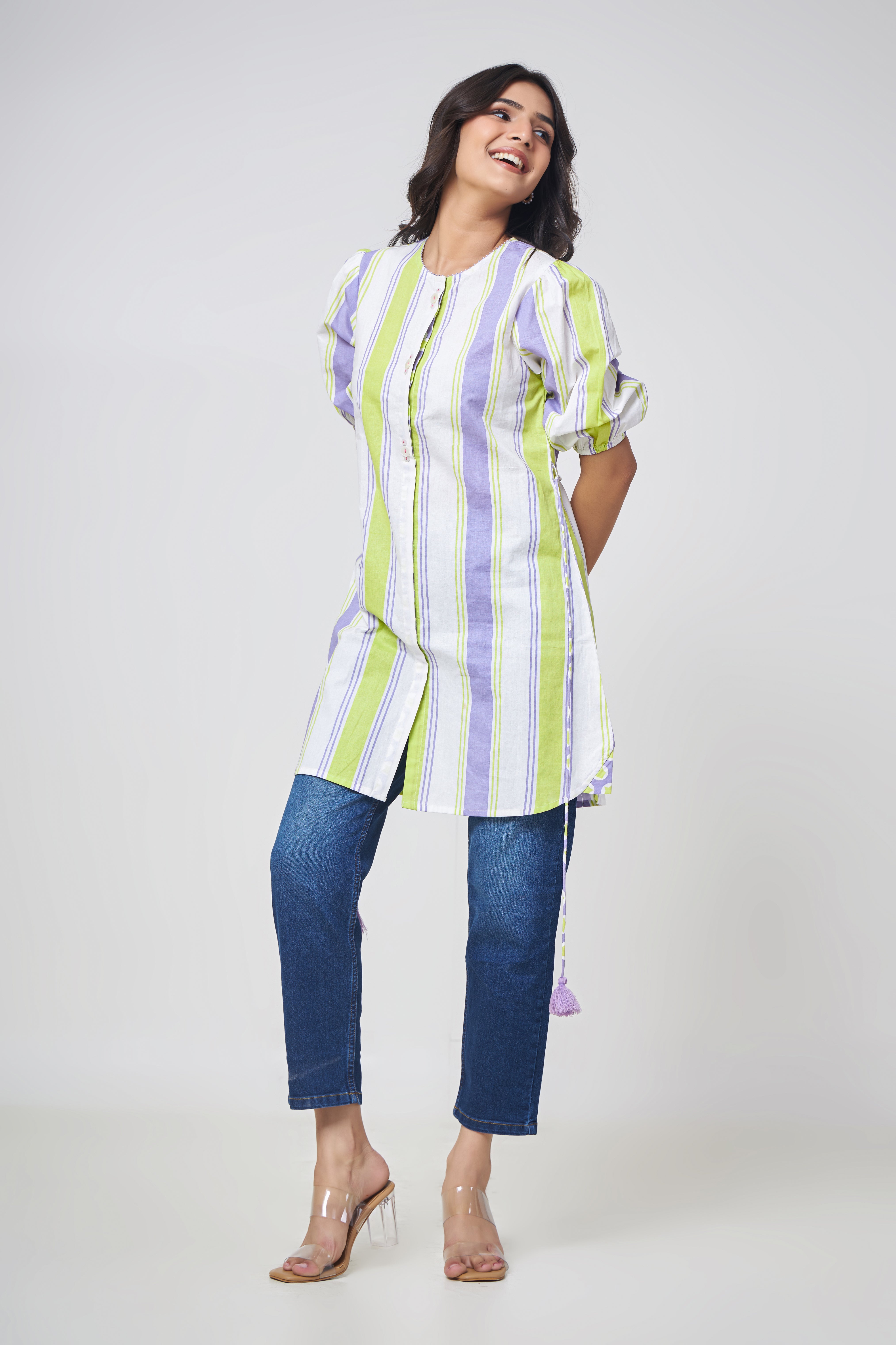 Meera Soft Stripe Top