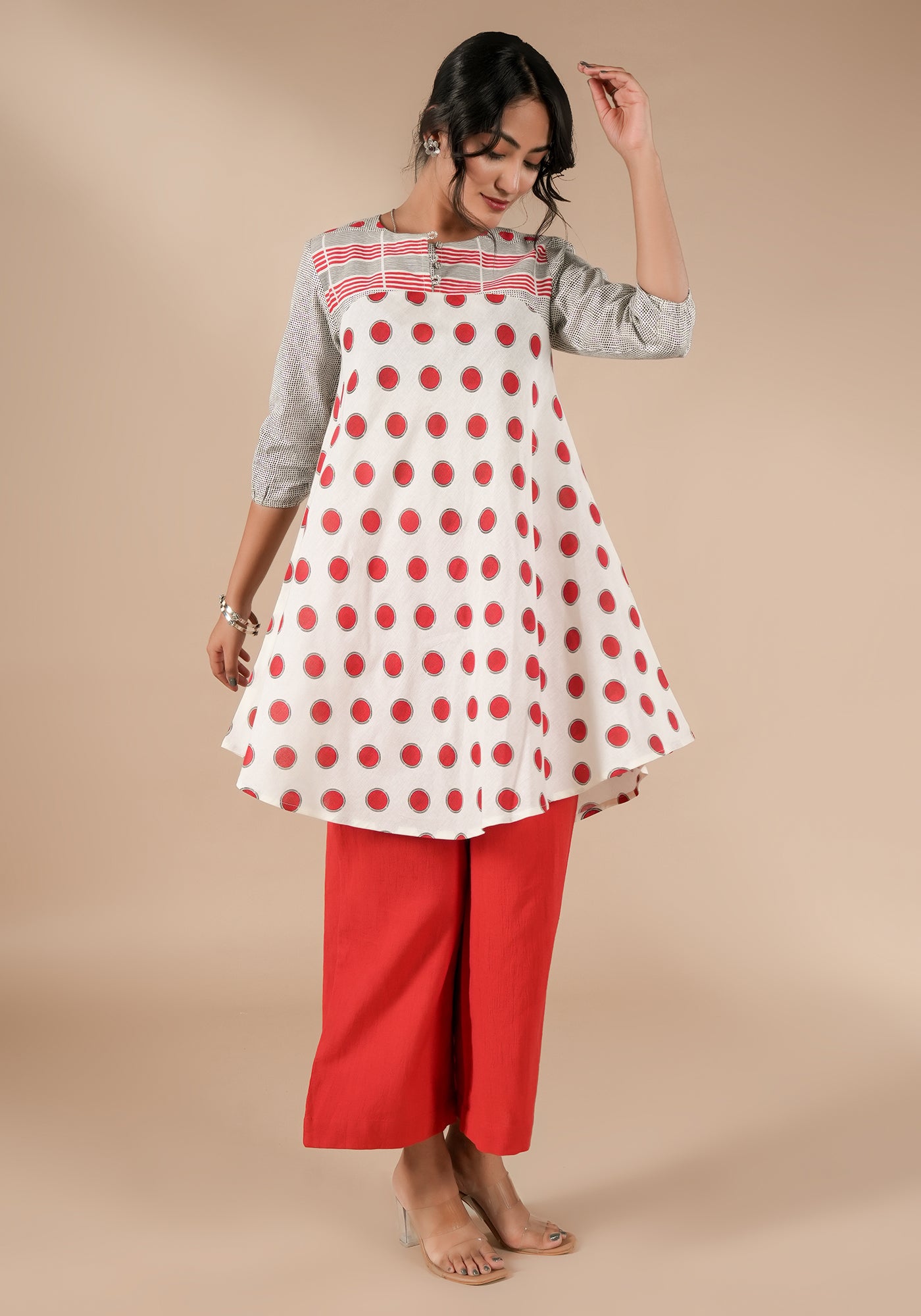 BINDU POLKA PRINT TUNIC