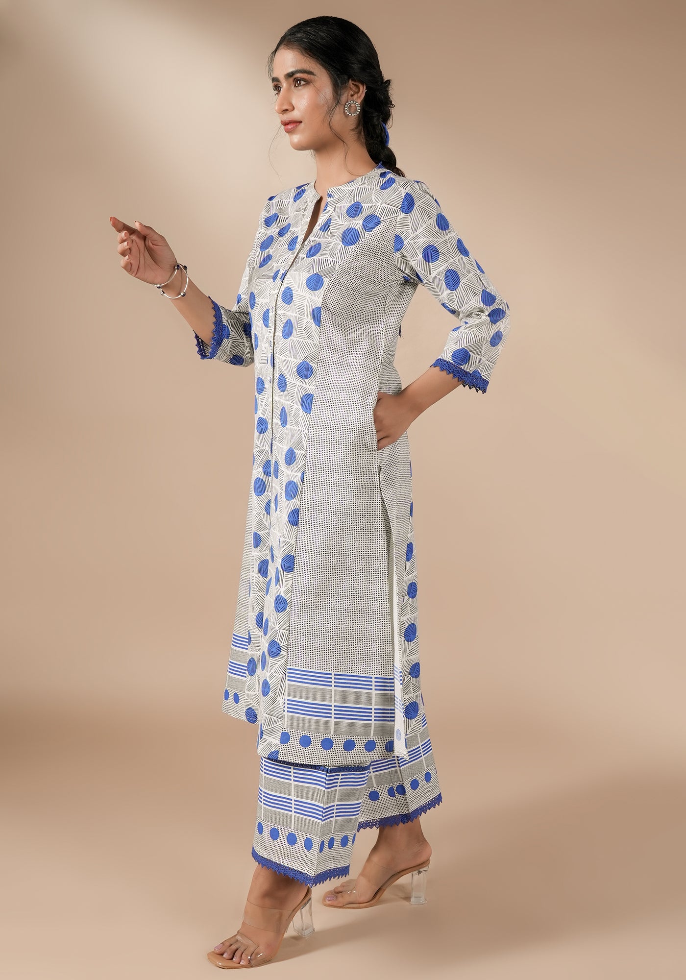 BINDU 3 PANEL KURTA WITH PLACKET