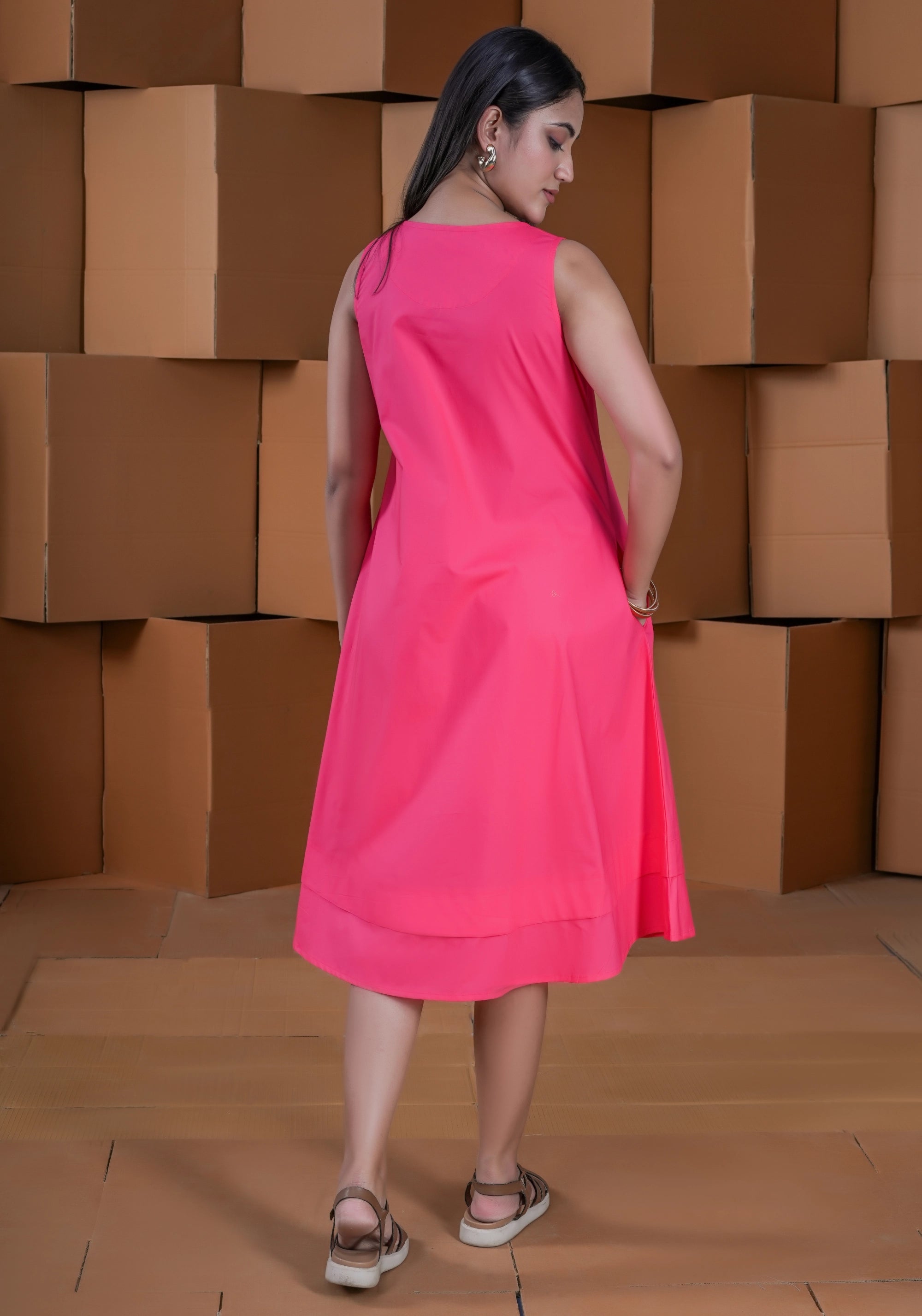 PINK DOUBLE BOTTOM DRESS