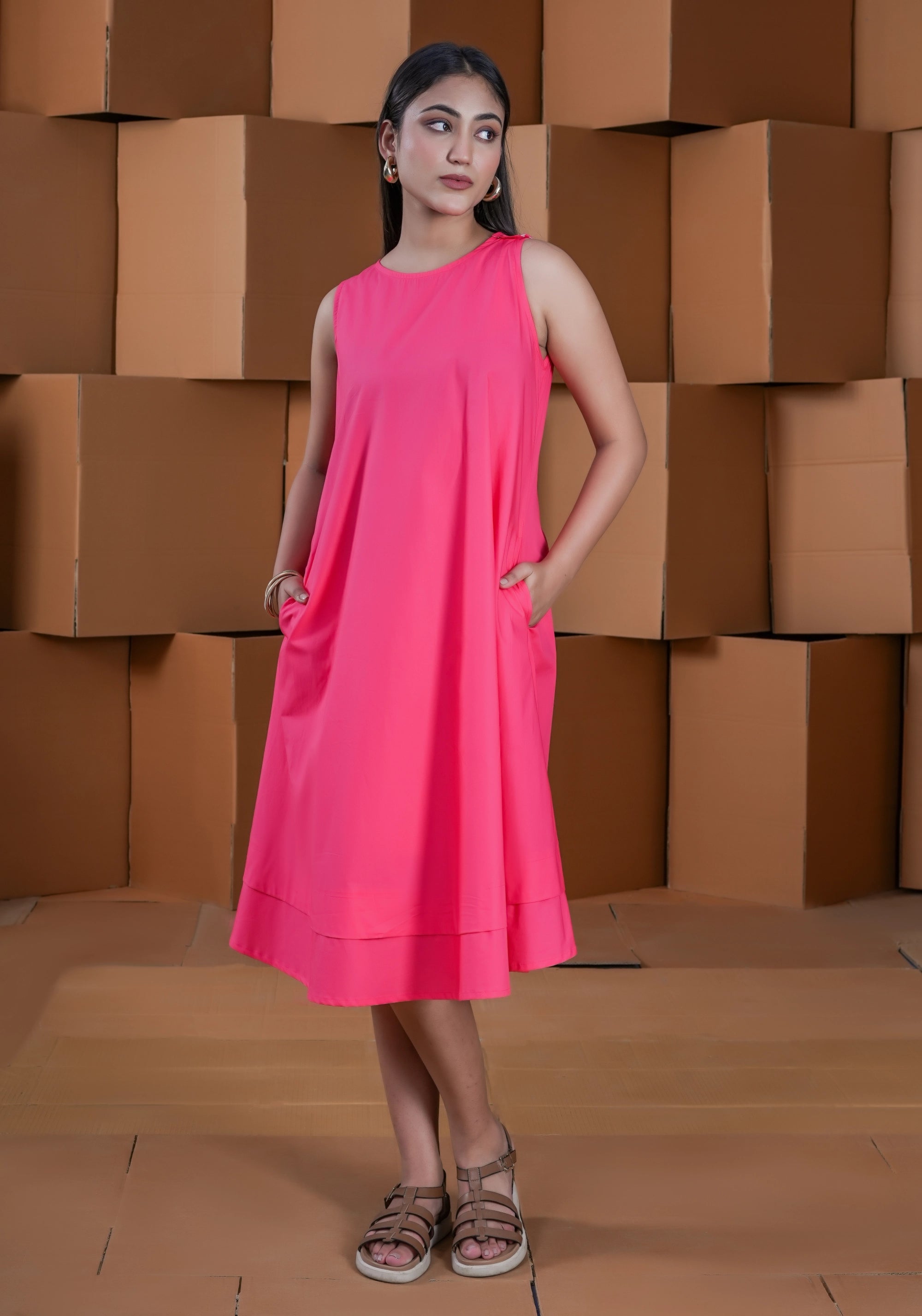 PINK DOUBLE BOTTOM DRESS
