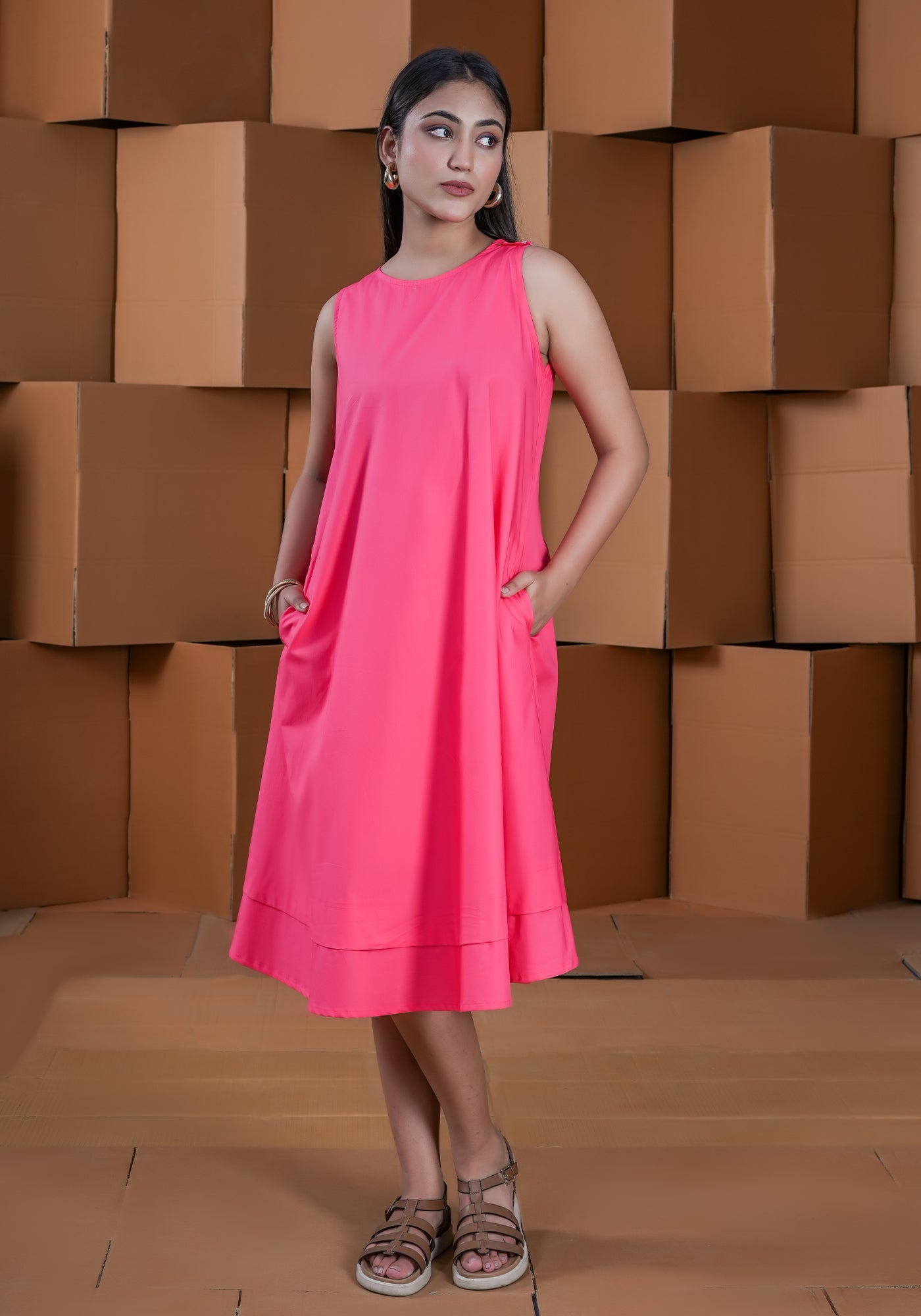 PINK DOUBLE BOTTOM DRESS