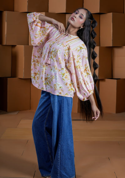 MEADOW PINK BOHO TOP